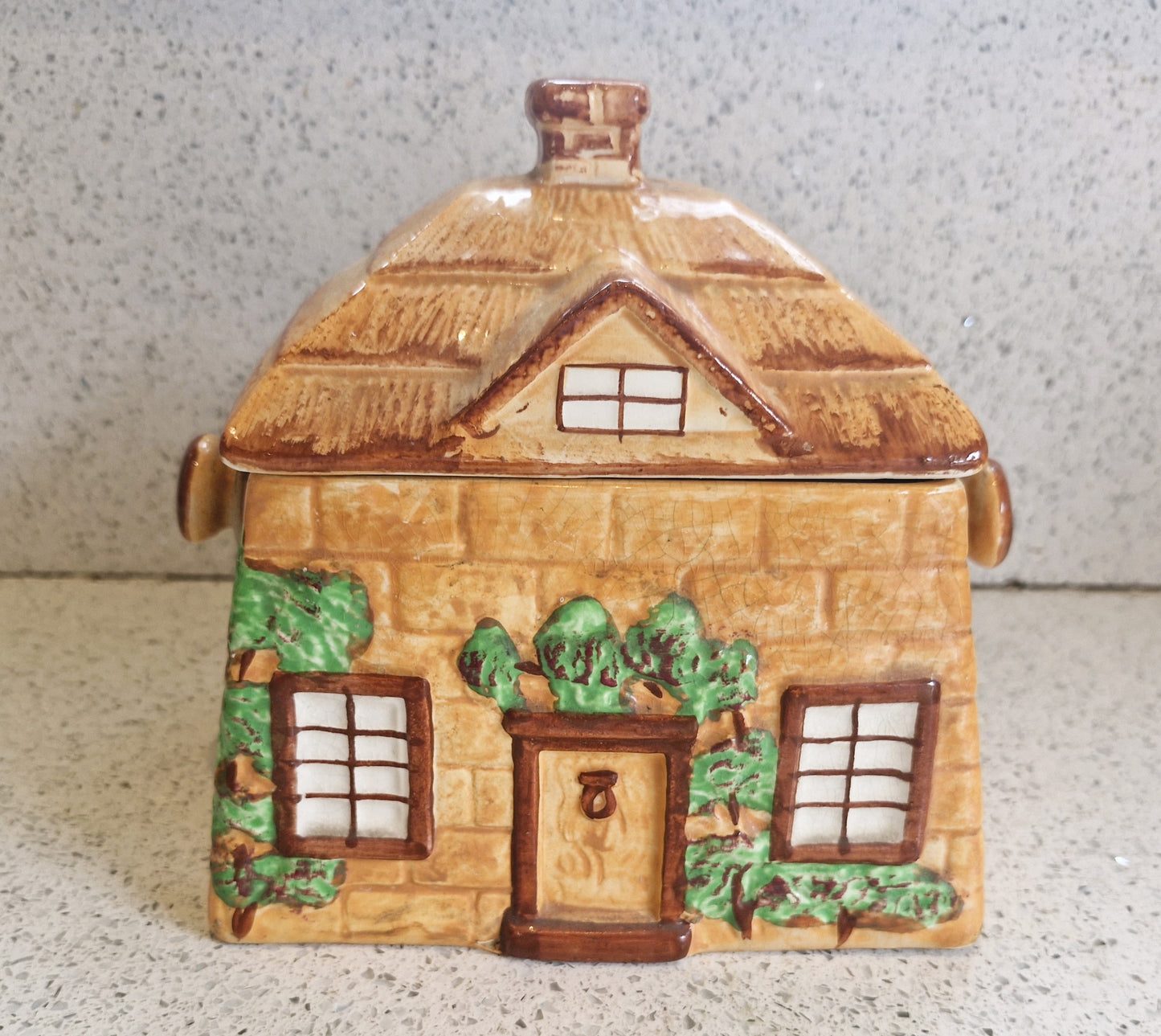 Cottage Shaped Cookie Jar, Cottage Shaped Biscuit Barrel, Cottage Ware, Vintage Cookie Jar, Made in England 
