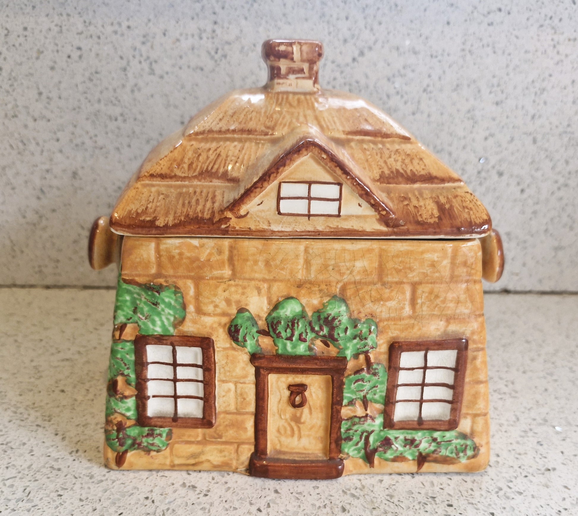 Cottage Shaped Cookie Jar, Cottage Shaped Biscuit Barrel, Cottage Ware, Vintage Cookie Jar, Made in England 