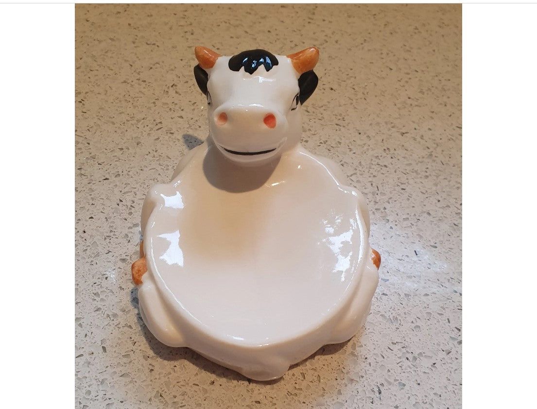 Cow Soap Dish, Anthropomorphic, Ceramic, Soap Dish, Animal,  Porcelain, Quirky, Fun, Animal, Farm, Painted