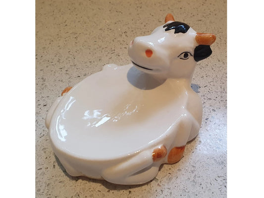 Cow Soap Dish, Anthropomorphic, Ceramic, Soap Dish, Animal,  Porcelain, Quirky, Fun, Animal, Farm, Painted