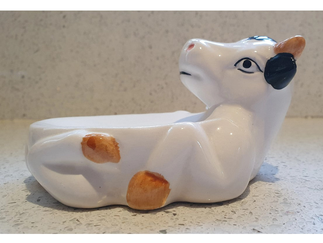 Cow Soap Dish, Anthropomorphic, Ceramic, Soap Dish, Animal,  Porcelain, Quirky, Fun, Animal, Farm, Painted