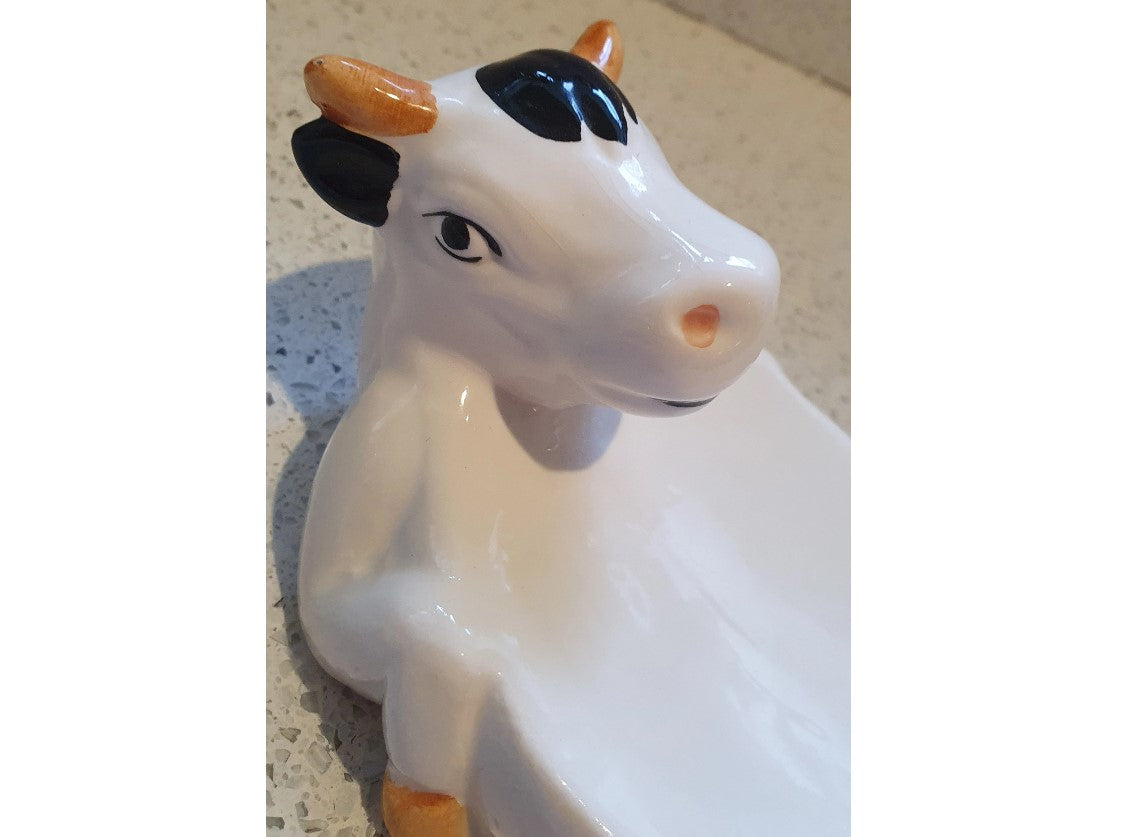 Cow Soap Dish, Anthropomorphic, Ceramic, Soap Dish, Animal,  Porcelain, Quirky, Fun, Animal, Farm, Painted