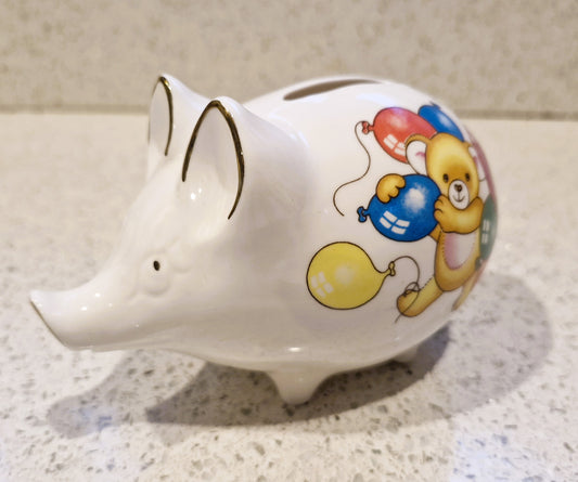 Crown Bone china Piggy Bank, Vintage 