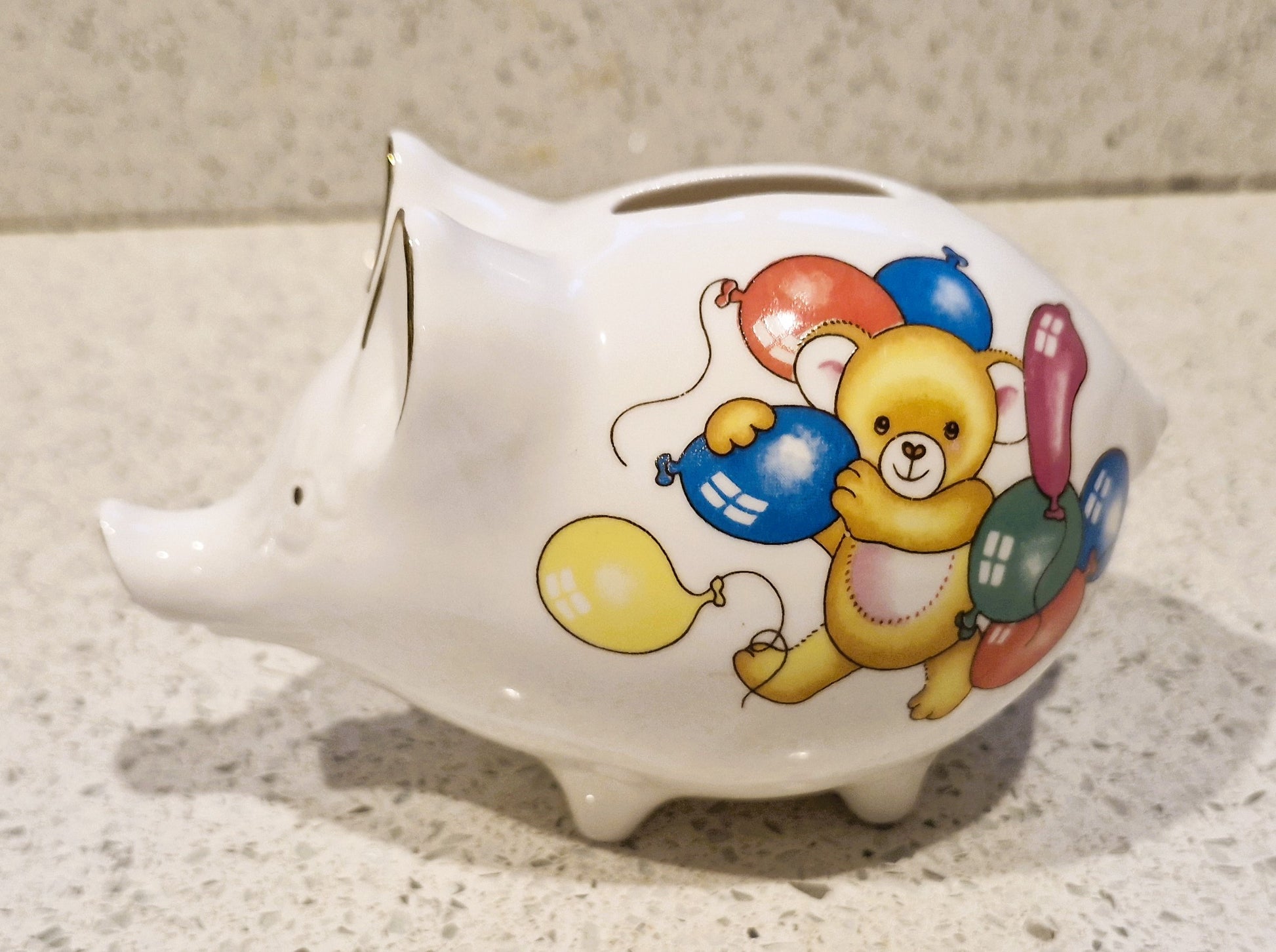 Crown Bone china Piggy Bank, Vintage Piggy Bank, Small Piggy Bank