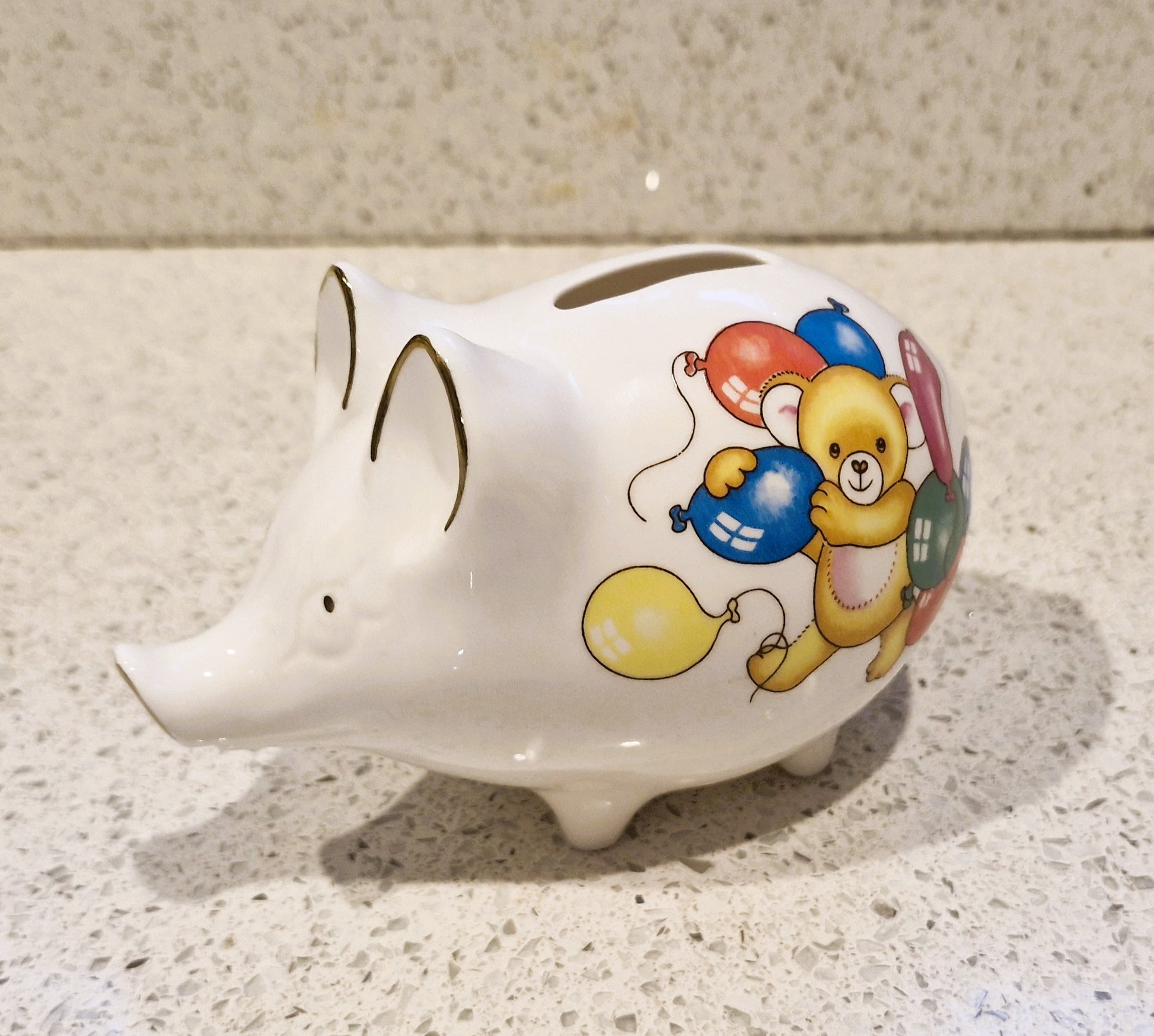 Crown Bone china Piggy Bank, Vintage Piggy Bank, Small Piggy Bank, Long Nose 