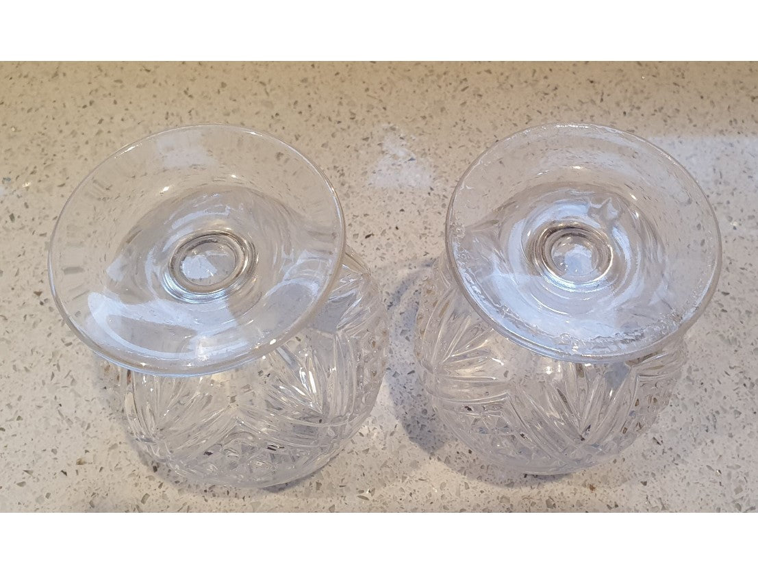 Vintage Crystal Brandy Glasses, Vintage, Crystal Brandy Glasses, Clear, Cristal D'Arques, French, Matching Pair, Crystal, Brandy Glasses