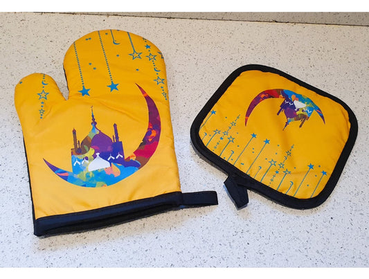 Eid mubarak, Ramadan, Celebration, Oven Glove, Oven Glove, Oven Mitt Set, NEW