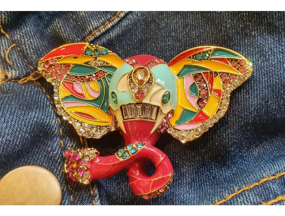 Elephant Broach, NEW, Quirky, Coat Broach, Quirky Jewellery, Quirky, Unusual, Enamel,