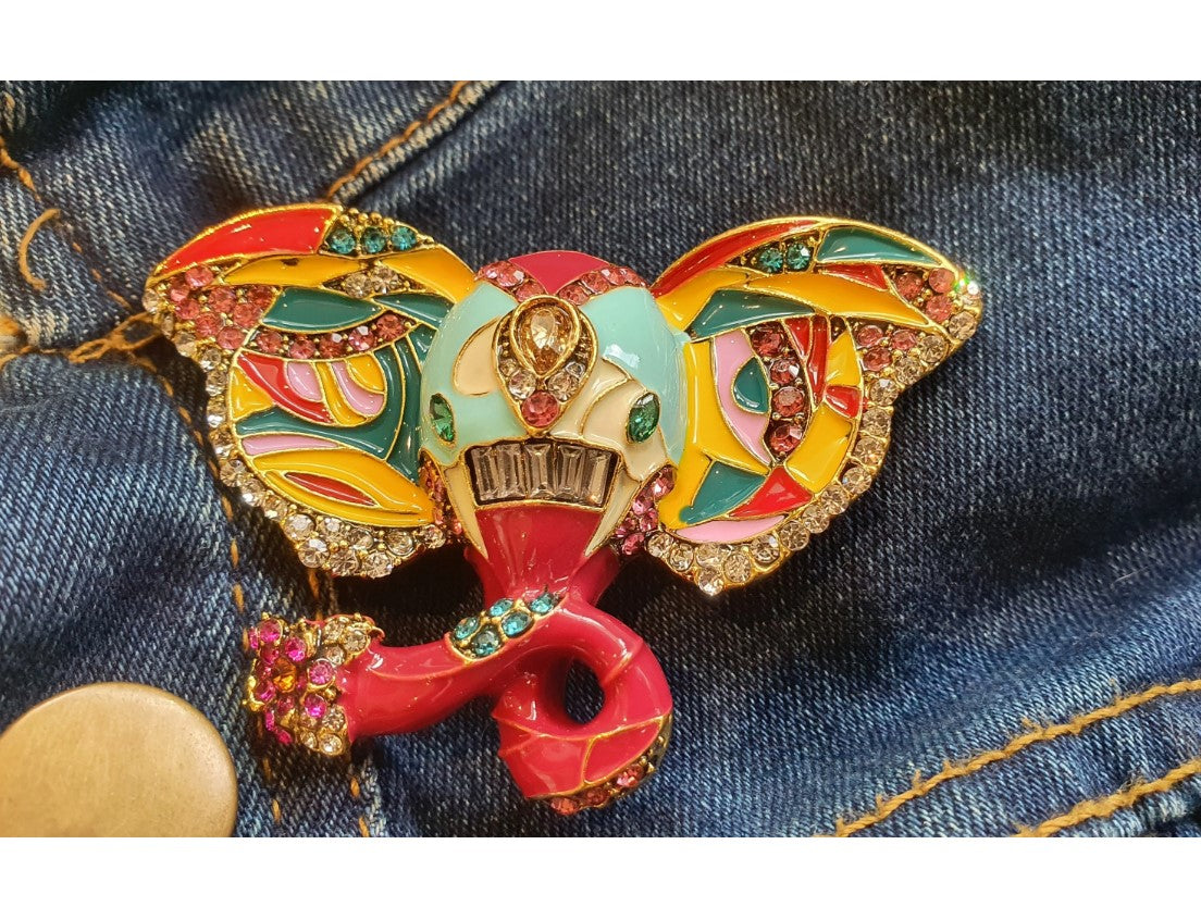 Elephant Broach, NEW, Quirky, Coat Broach, Quirky Jewellery, Quirky, Unusual, Enamel,