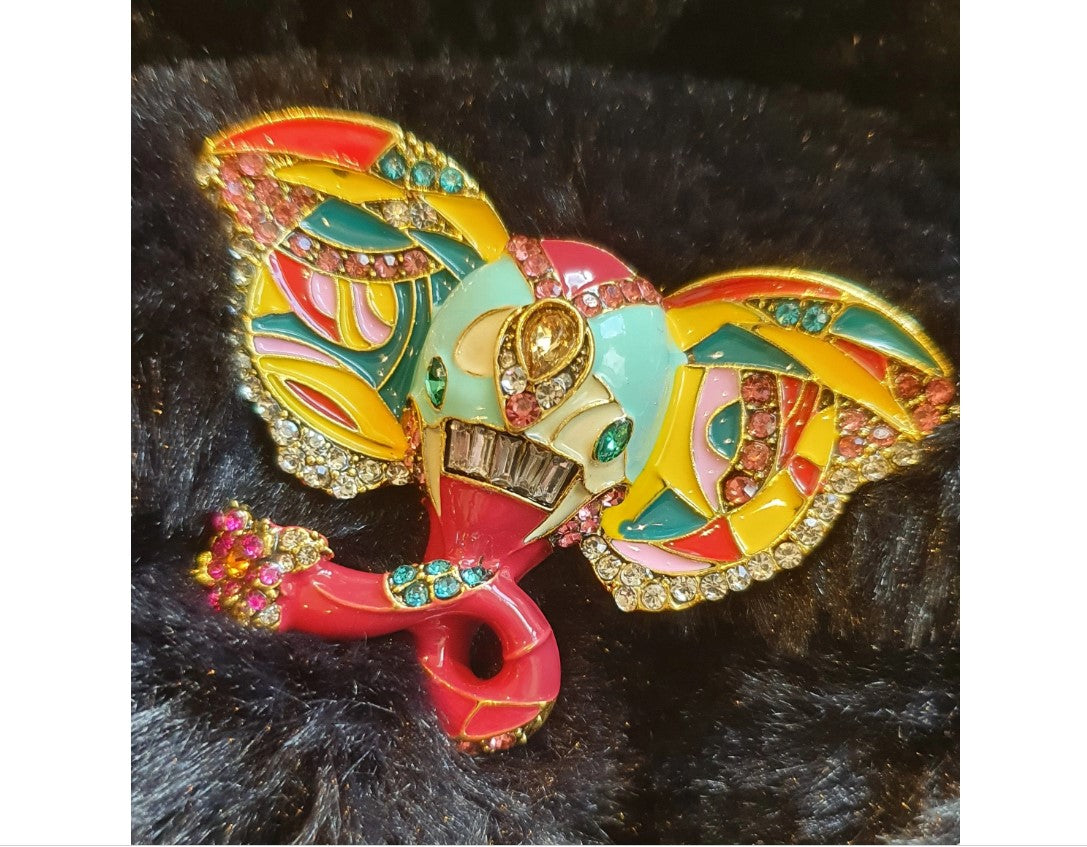 Elephant Broach, NEW, Quirky, Coat Broach, Quirky Jewellery, Quirky, Unusual, Enamel,