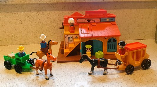 Fisher-Price Western Town, Fisher Price Western Town, Horses, cowboys and Indians