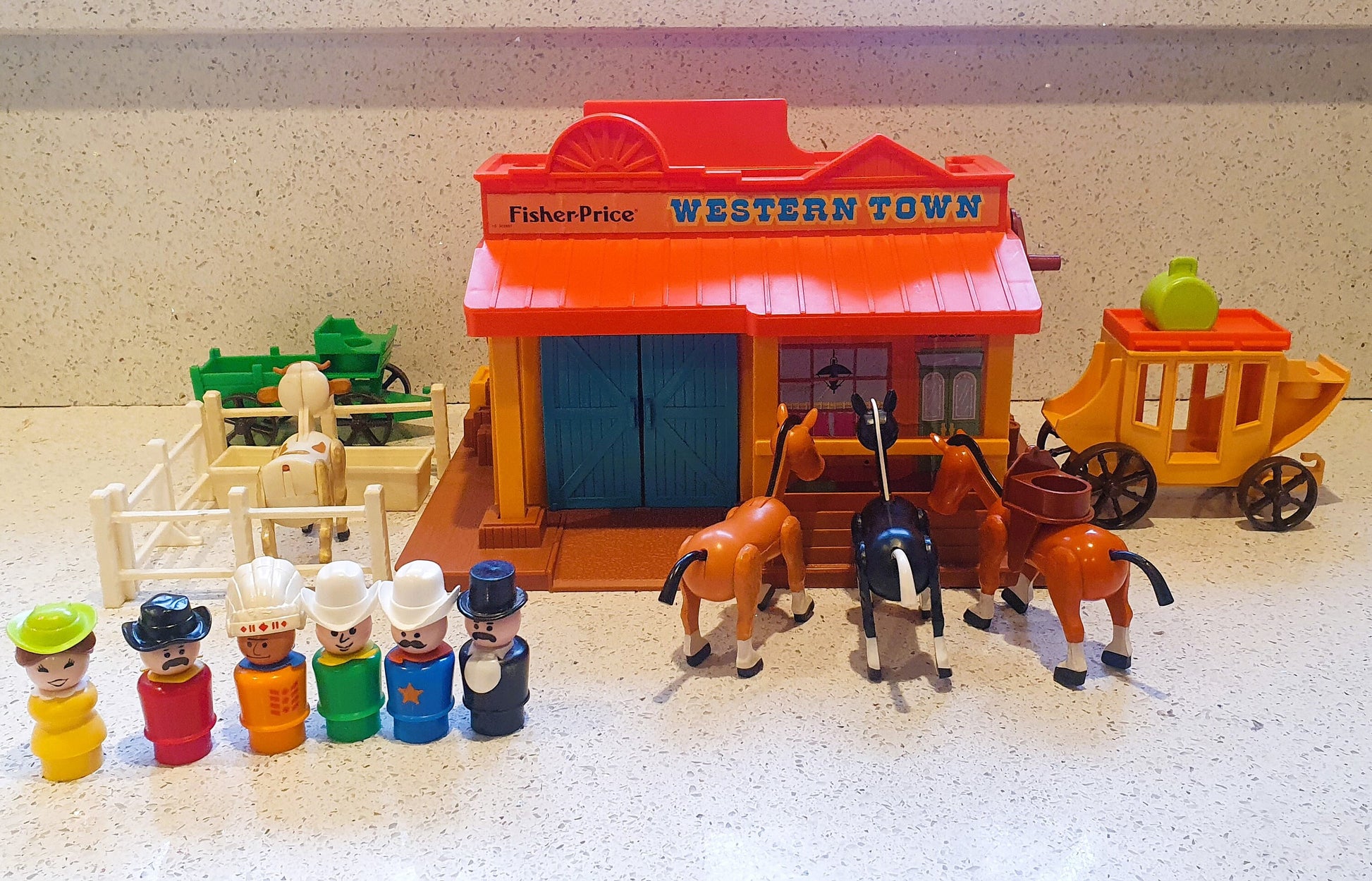 Fisher-Price Western Town, Fisher Price Western Town, Horses, cowboys and Indians