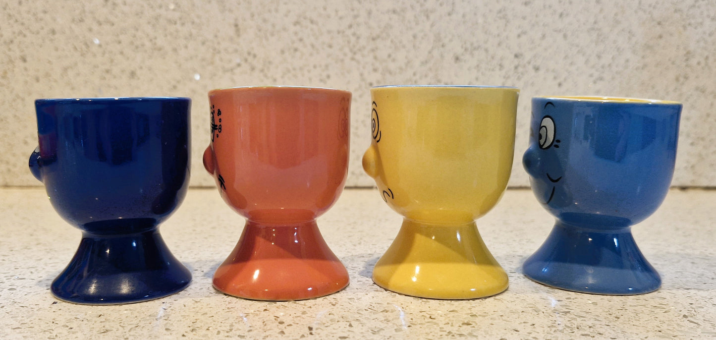 Funny Face Egg Cups, Trade WInds, Egg Cups, Vintage 