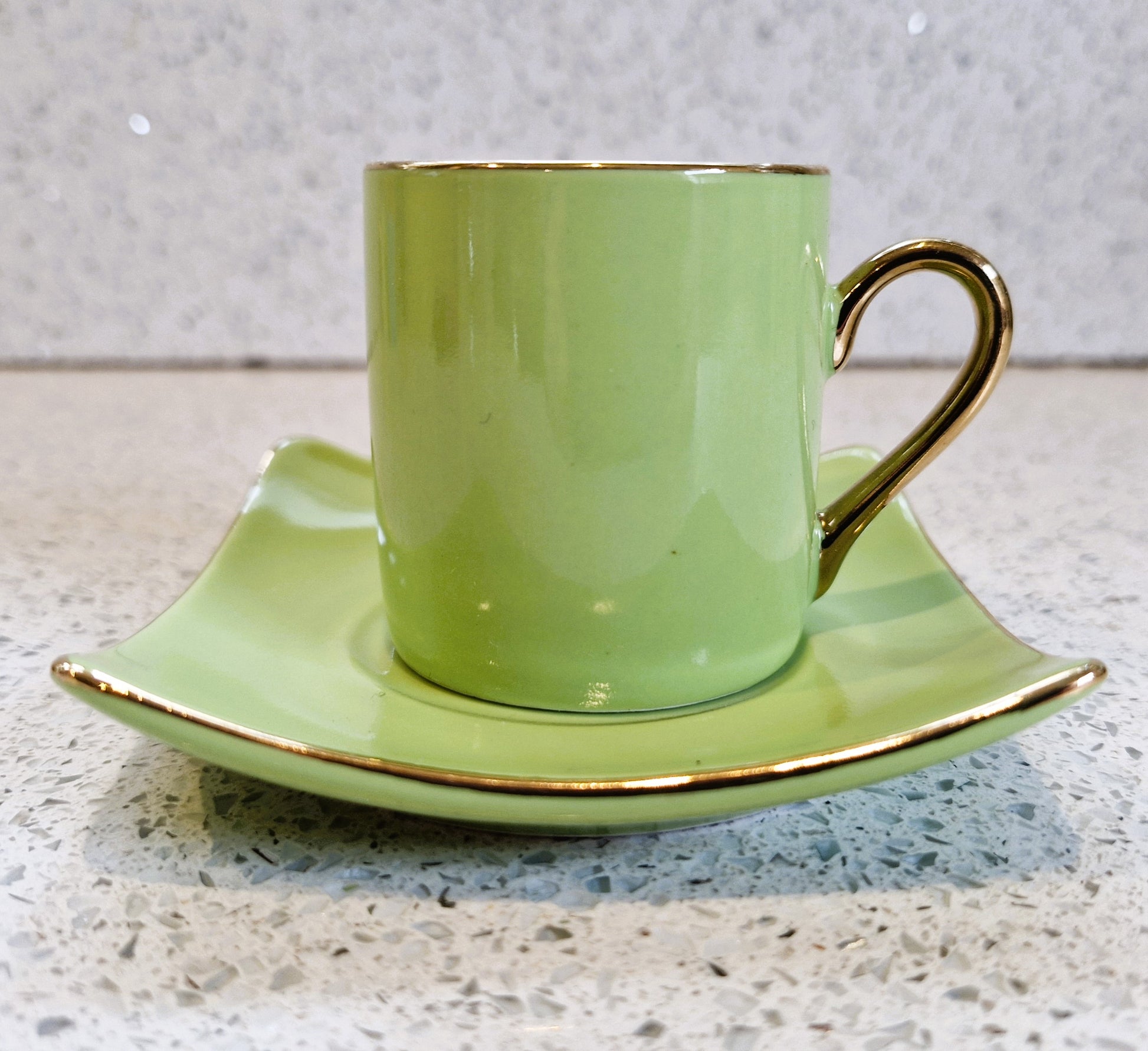 Green Silea Espresso cup and Saucer 