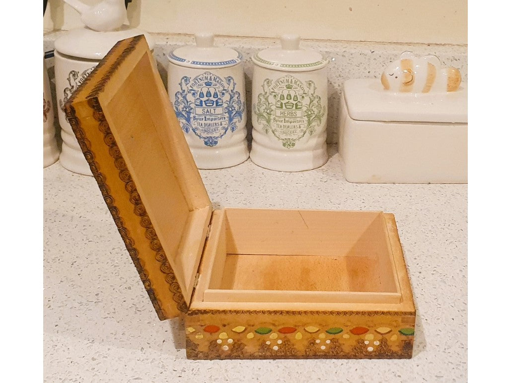 Vintage Cigar Box, Russian, Hand carved, hand Painted Wooden Cigar Box, Authentic, original, Inscribed, Painted