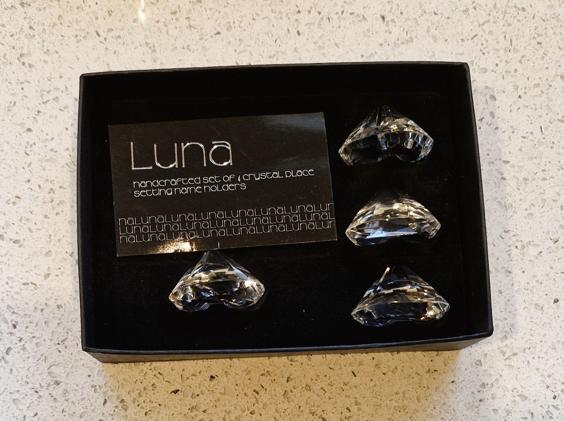 Luna Place Card Holders, Crystal 