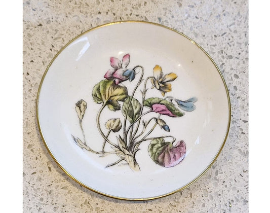 MINTON Plate, Minton Dish, flower, Botanical, Bone China, Gilt edged, Made in England