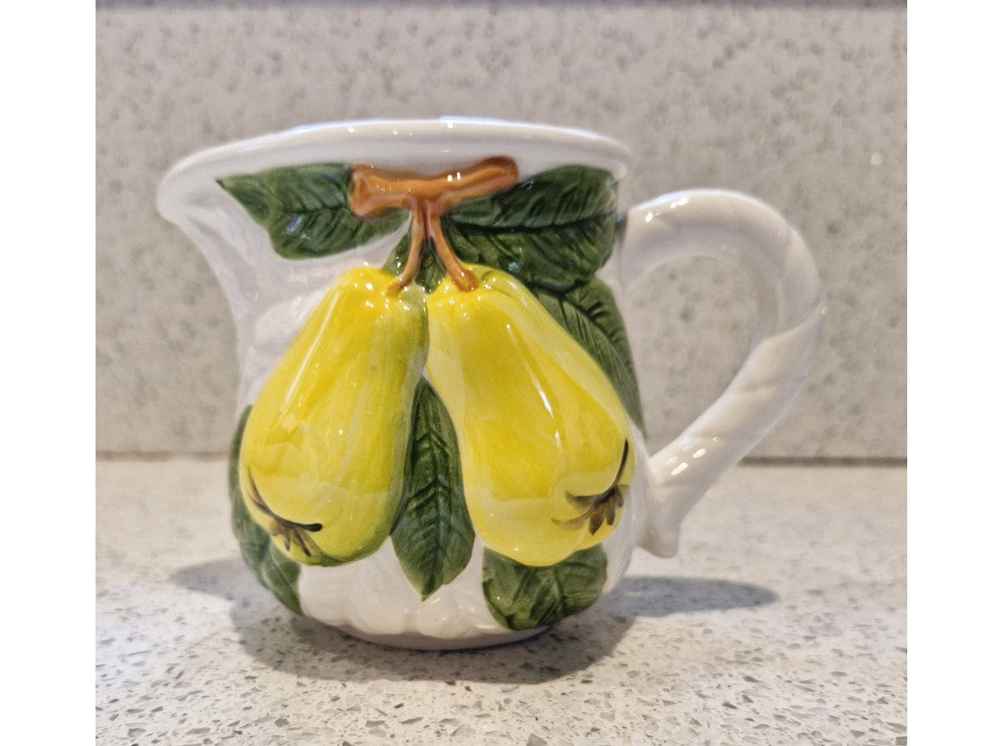 80s, Majolica, Lemon Design, Milk Jug, Creamer, Fruit Du Jour, Shafford, 1985, Lemon, Majolica, Jug, Creamer,