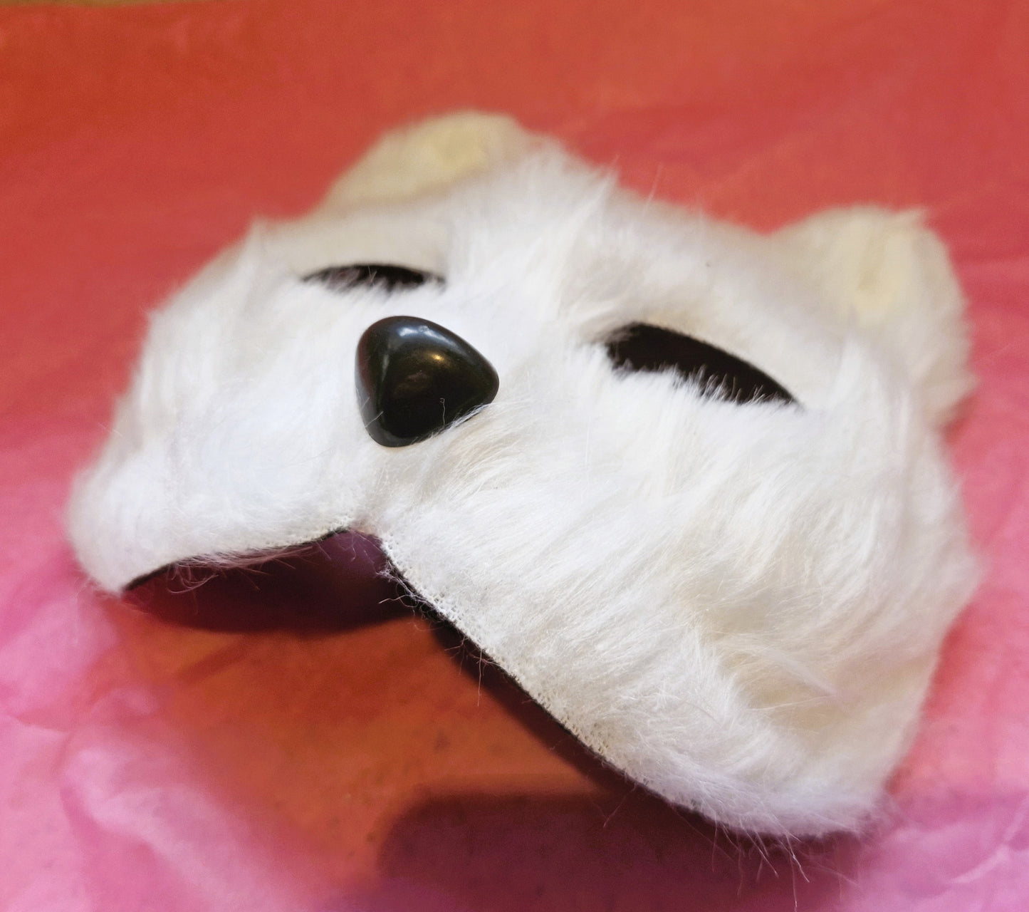 Masquerade Mask, Faux Fur white Fox Mask