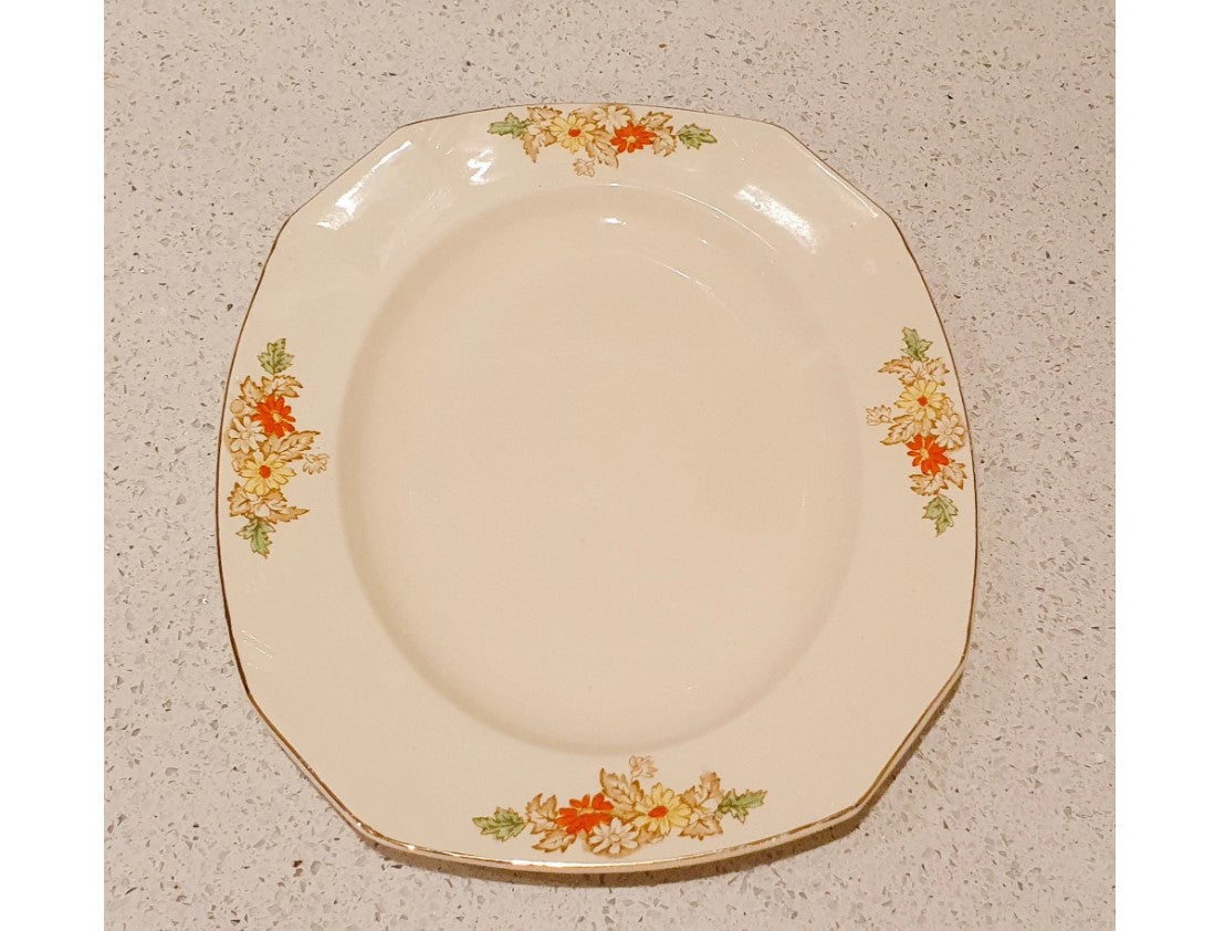 ALFRED MEAKIN, Marigold, Bone China, platter, 11 inches, serving plate, platter, sandwich plate, floral Astoria orange flower