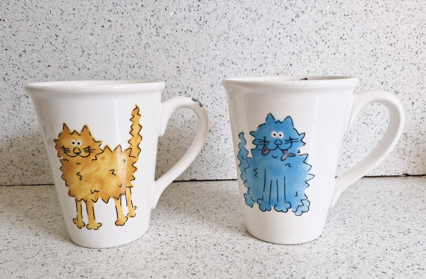 Vintage Quirky Cat Mug: Rhubarb and Custard Style Ceramic