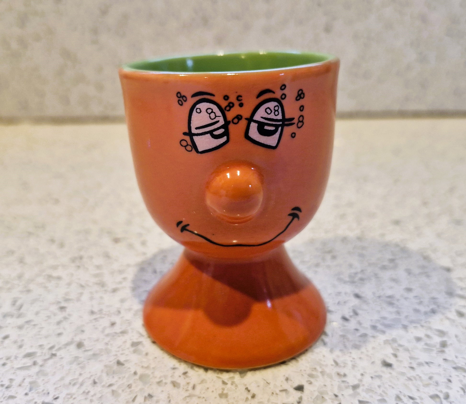 Orange funny Face egg cup