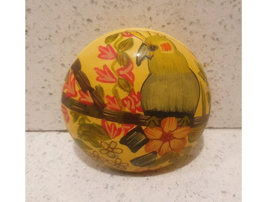 Parrot Trinket Box, Wooden, Hand Painted, Oriental  wooden box, 3.5 Inch Approx