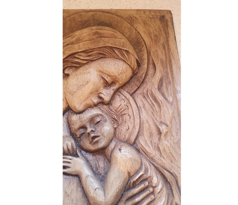 Antique, Relief of  the Virgin Mary, Vintage Italian Catholic Art, Vintage Religious Art, Villa Luigi, Butagna