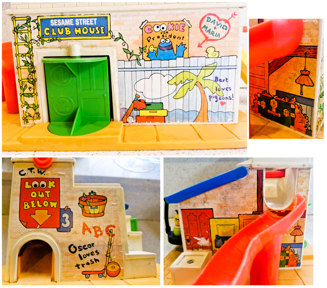 Vintage Fisher Price Sesame Street Clubhouse (1977) - Complete Play Set