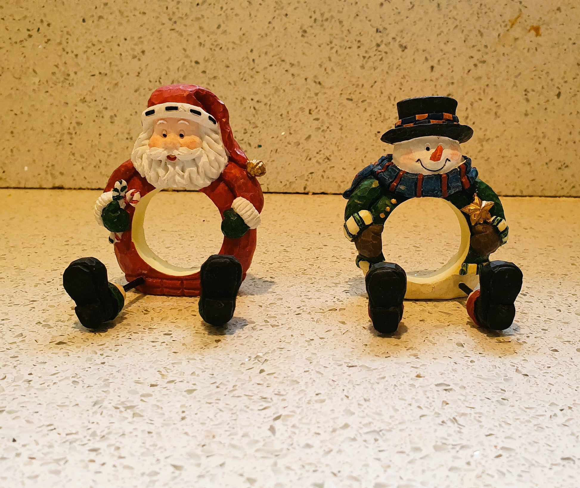 Christmas Napkin Rings, Avon, Snowman Napkin rings, Santa Napkin Rings, Christmas Table Decor, Vintage table decor, Christmas 
