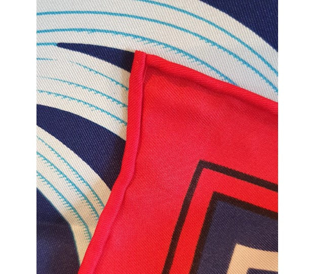 Large, Faux Silk Scarf, Hand Printed, Tiger design, Large, 83cm, Bold, Bright, Blue, Navy, Red,  Colourful, Hijab (Copy)