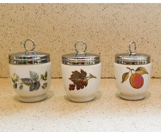 Royal Worcester, King Size, Egg Coddler, King Size Egg Coddler, Porcelain, XL, 2 egg coddler, Floral Design