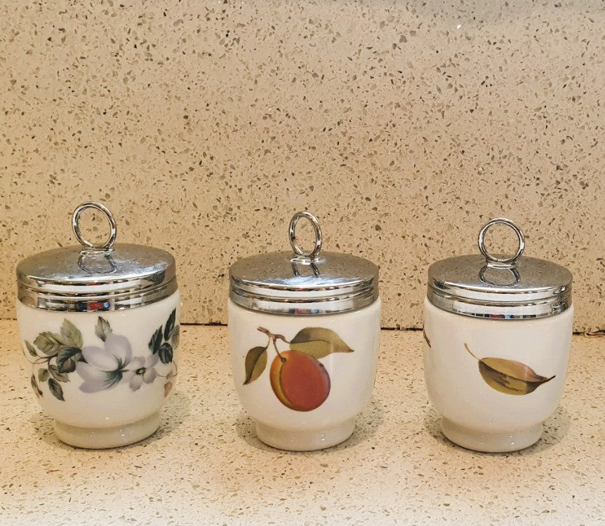 Royal Worcester, King Size, Egg Coddler, King Size Egg Coddler, Porcelain, XL, 2 egg coddler, Floral Design