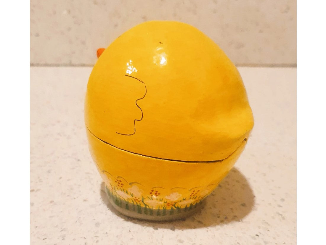 Chick shaped trinket Box, Wooden Chick Shaped Trinket Box, Chick Shaped, Easter Egg Box, Vintage