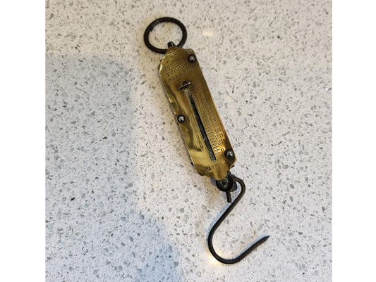 Brass Pocket Balance, Hughes' Pocket Balance, up to 25 lb, Patent, Antique, Vintage Fishing, Gift,