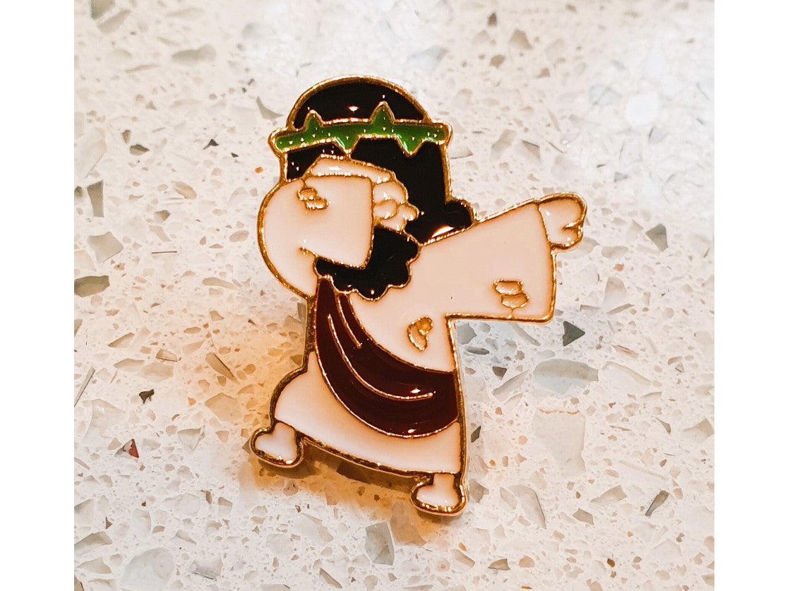 Jesus Enamel Pin Badge, Jesus pin badge, Jesus Dancing, Jesus Jewellery