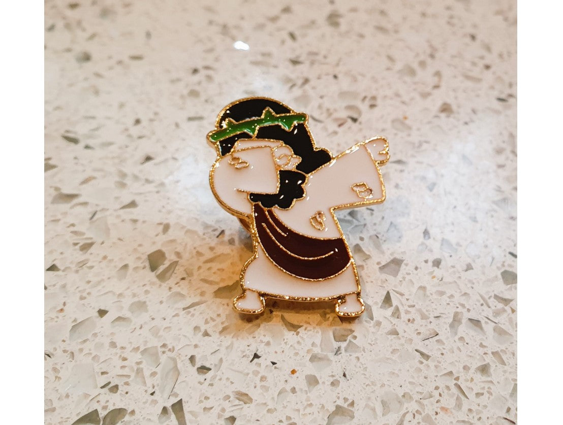 Jesus Enamel Pin Badge, Jesus pin badge, Jesus Dancing, Jesus Jewellery