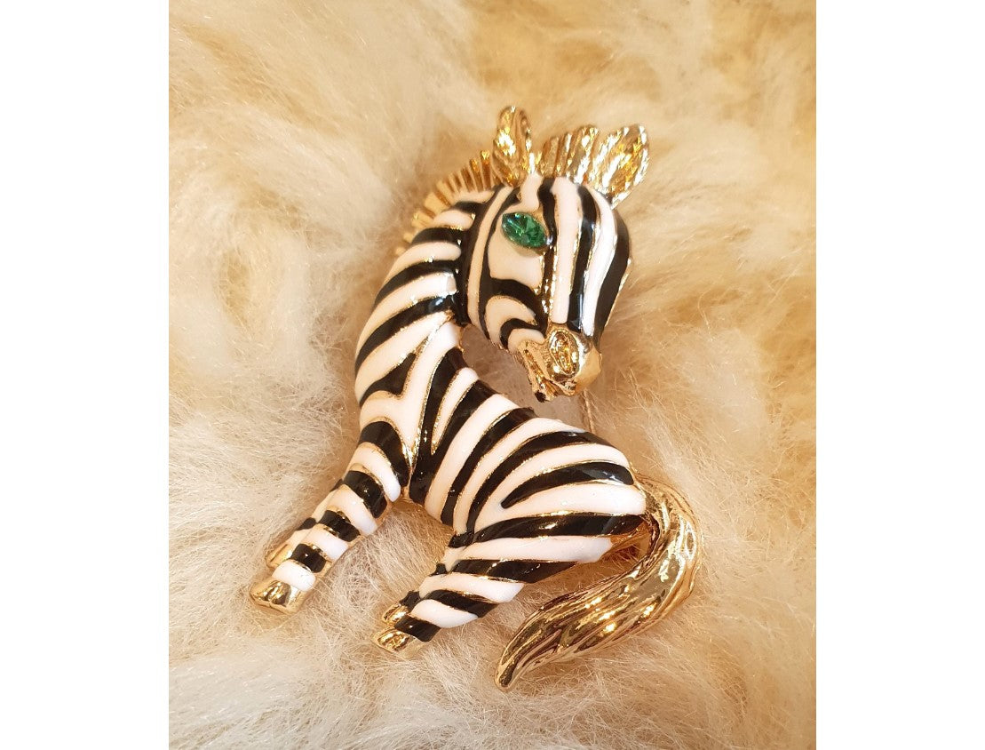 Zebra Broach, NEW, Insect Jewellery, Quirky, Unusual, Black and White