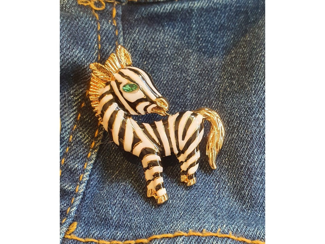 Zebra Broach, NEW, Insect Jewellery, Quirky, Unusual, Black and White