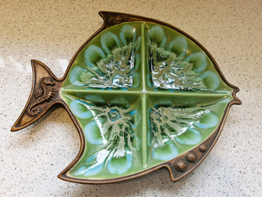 Fish shaped Platter, Segmented Platter, Fish Shaped Snack Platter, Treasure Craft