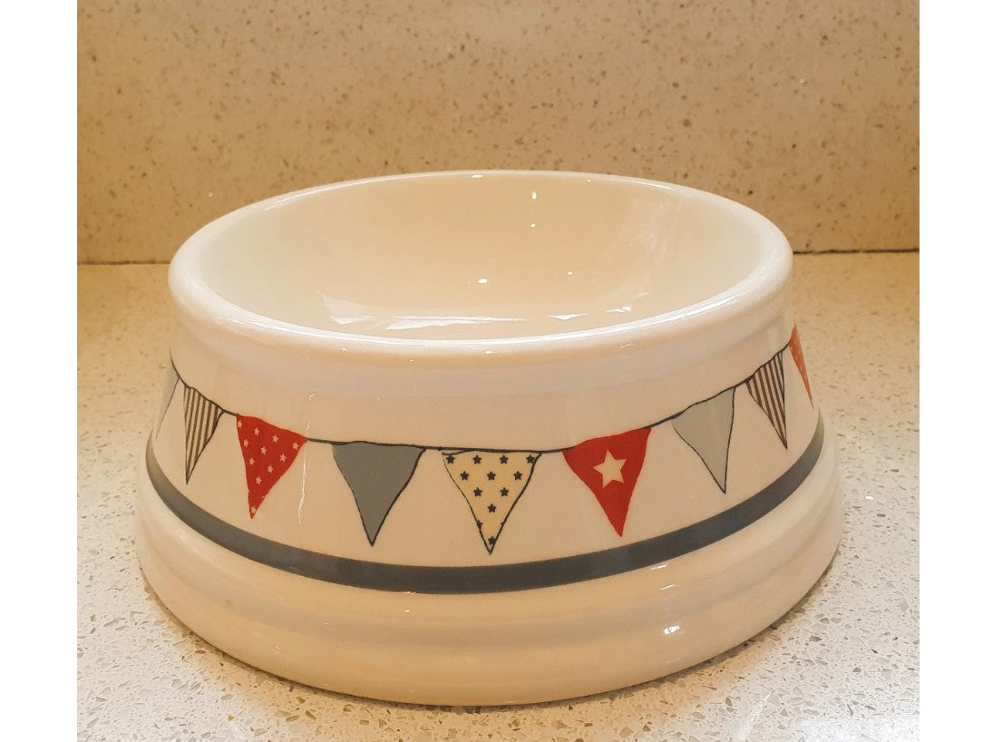 Mason Cash Bunting Dog Bowl, Dog Bowl,  Mason Cash, Stars, Flags, Banners, Pet, Dog, Bowl, Stoneware, Dog food Bowl, Dog Water Bowl