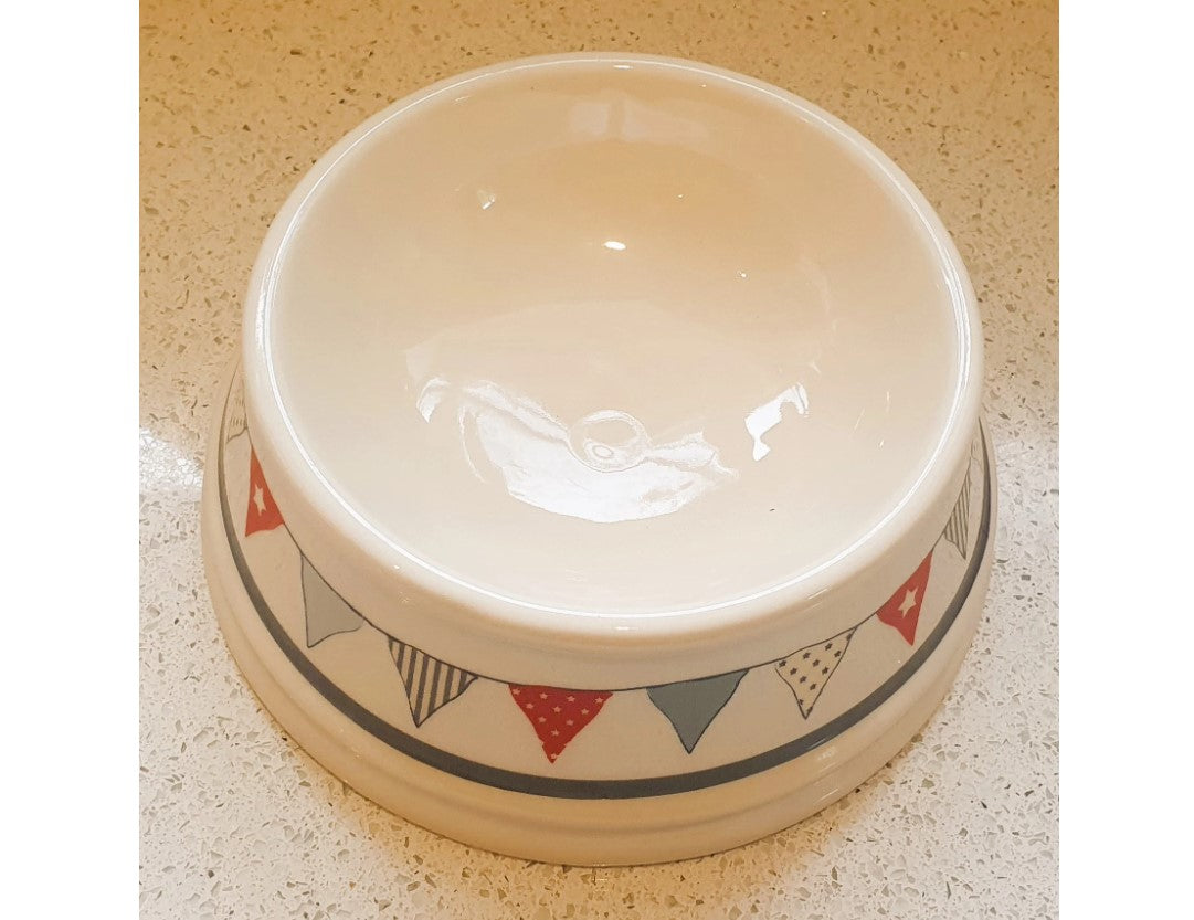 Mason Cash Bunting Dog Bowl, Dog Bowl,  Mason Cash, Stars, Flags, Banners, Pet, Dog, Bowl, Stoneware, Dog food Bowl, Dog Water Bowl