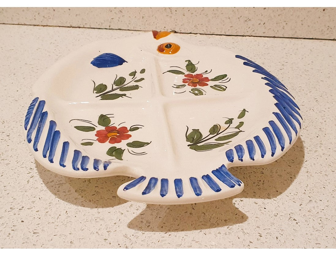 Hand Painted Spanish Platter, fish shaped platter, fish shaped plate, pintado a man