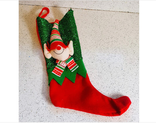Elf Christmas Stocking, Christmas Elf, Quirky, Kitsch, Christmas Elves