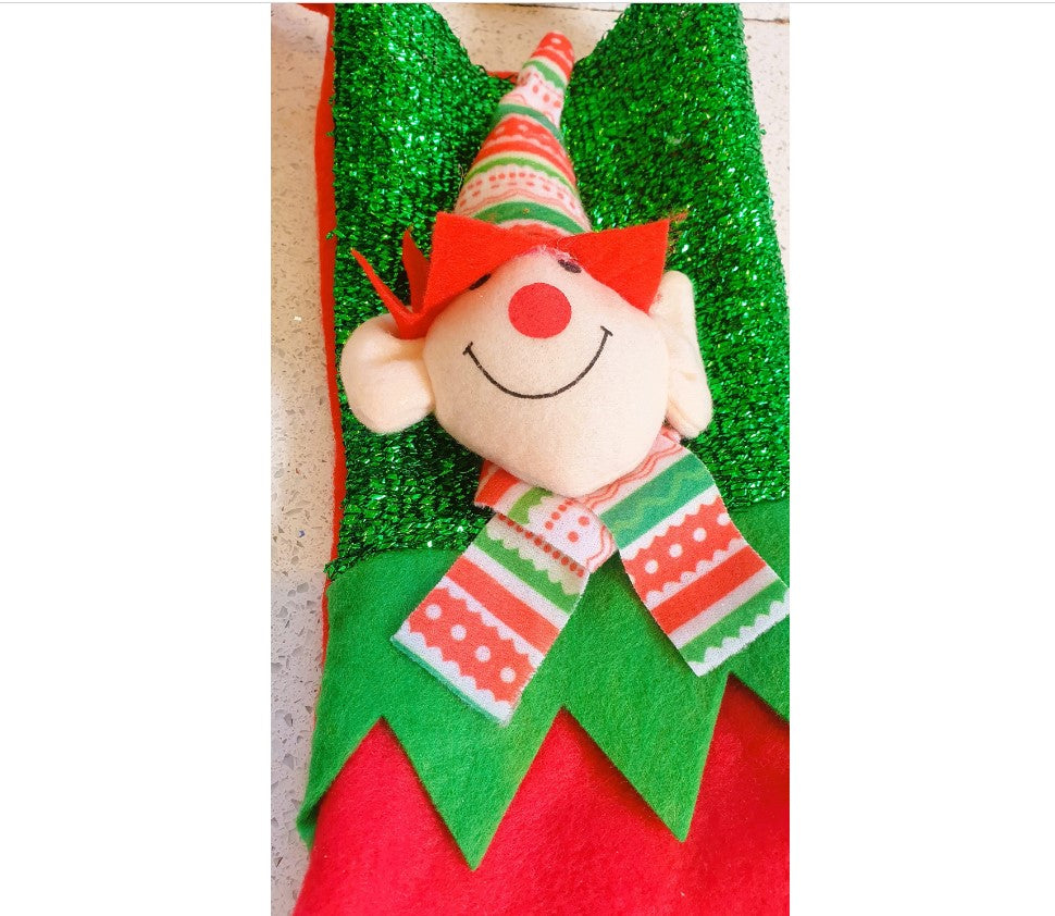 Elf Christmas Stocking, Christmas Elf, Quirky, Kitsch, Christmas Elves