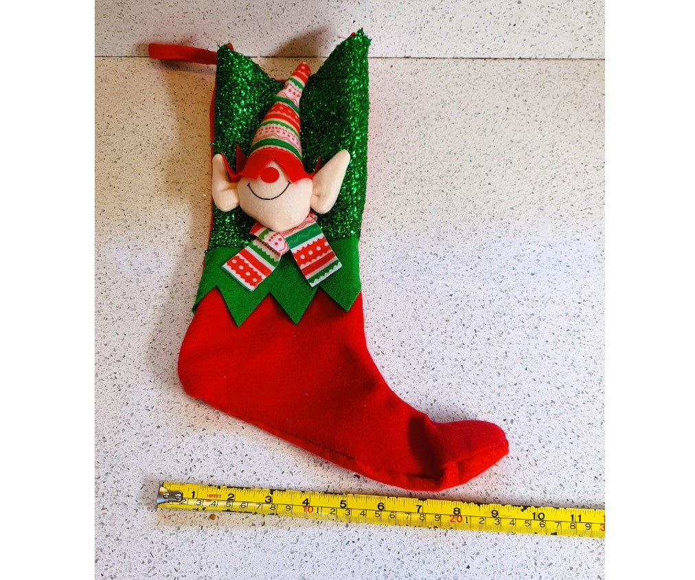 Elf Christmas Stocking, Christmas Elf, Quirky, Kitsch, Christmas Elves