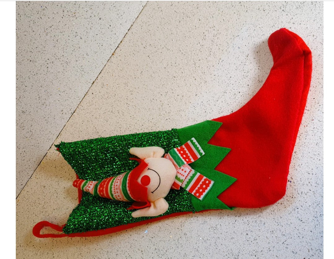 Elf Christmas Stocking, Christmas Elf, Quirky, Kitsch, Christmas Elves