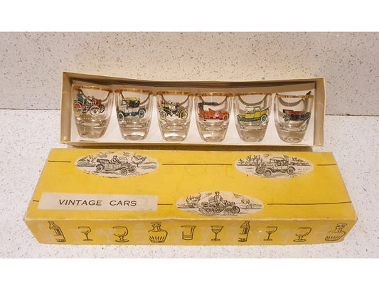 Mid century, Vintage Glasses, Vintage Shorts, Shots Glasses, Immaculate condition, boxed, original vintage packaging