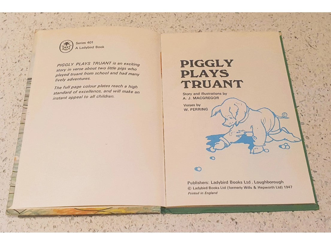 Piggly Plays Truant, Perring, Macgregor, Rhyming Stories, Ladybird Book,