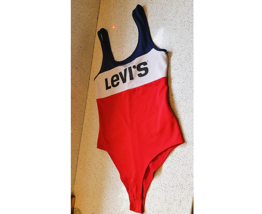 Vintage LEVI's Swimsuit, Vintage LEVI, Swimming Costume / Body Suit, Size Small, UK 10, Excellent Condition